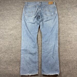 Polo Ralph Lauren Jeans Men's 35x32 Blue Distressed Straight Leg Light Wash